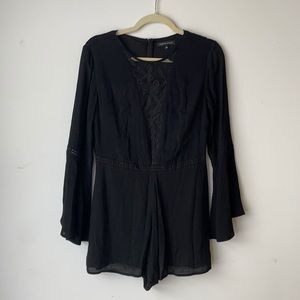 Kendall & Kylie Black Long-Sleeve Romper